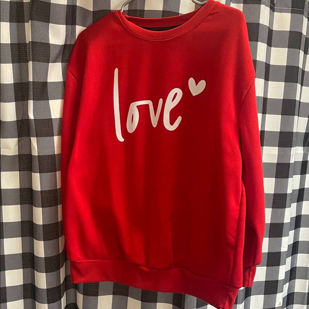 SHEIN Red Love Sweater